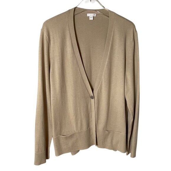 J.Jill Silk Blend Cardigan with Front Pockets (Size L) - Picture 1 of 7